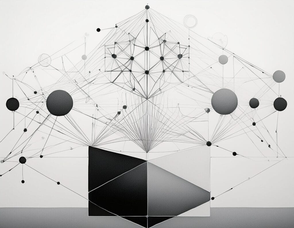 Keyword Research Strategies for Service-Based Businesses 1 Minimalist geometric shape with abstract squiggly lines, representing SEO strategies for service businesses