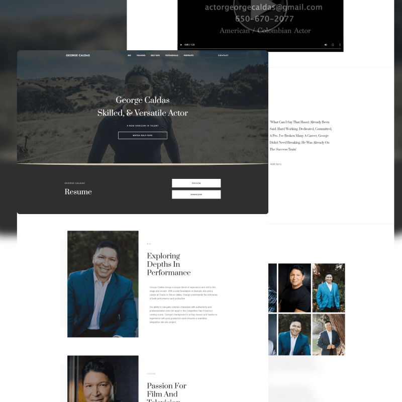 Custom Web Design 35 Portfolio Website Screenshot of George Caldas portfolio website